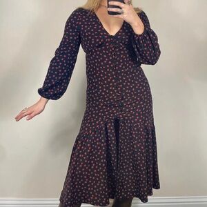 Topshop Women's Black and Red Dress